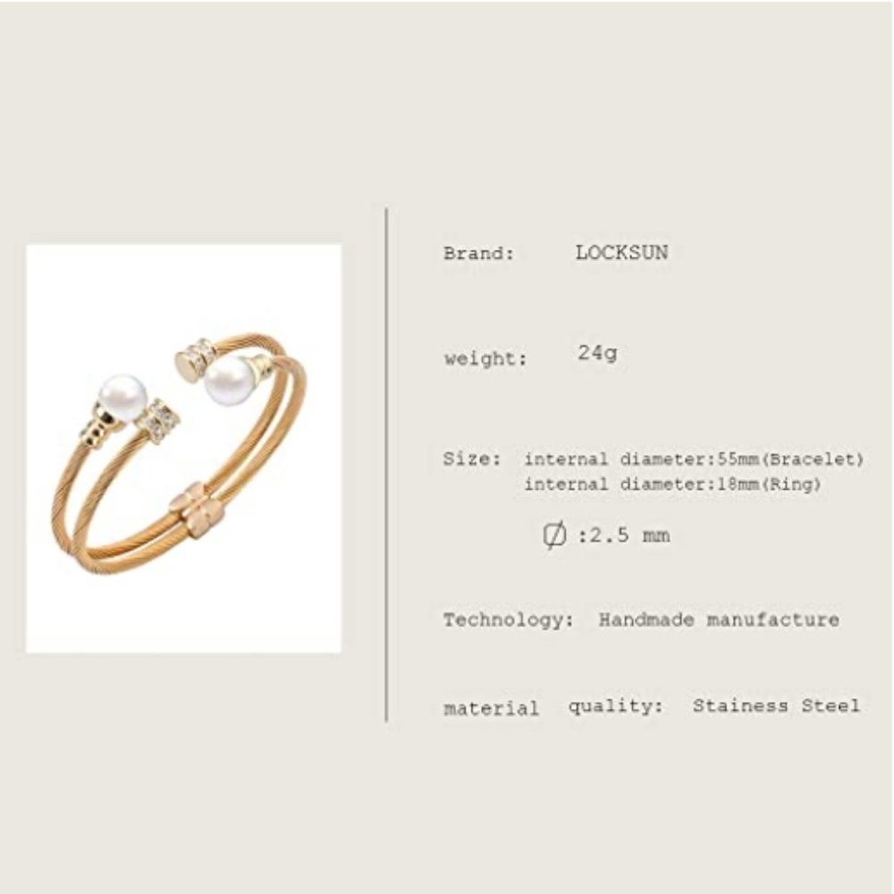 Delicate Shell Pearl Open Bracelet - Picture 4 of 4